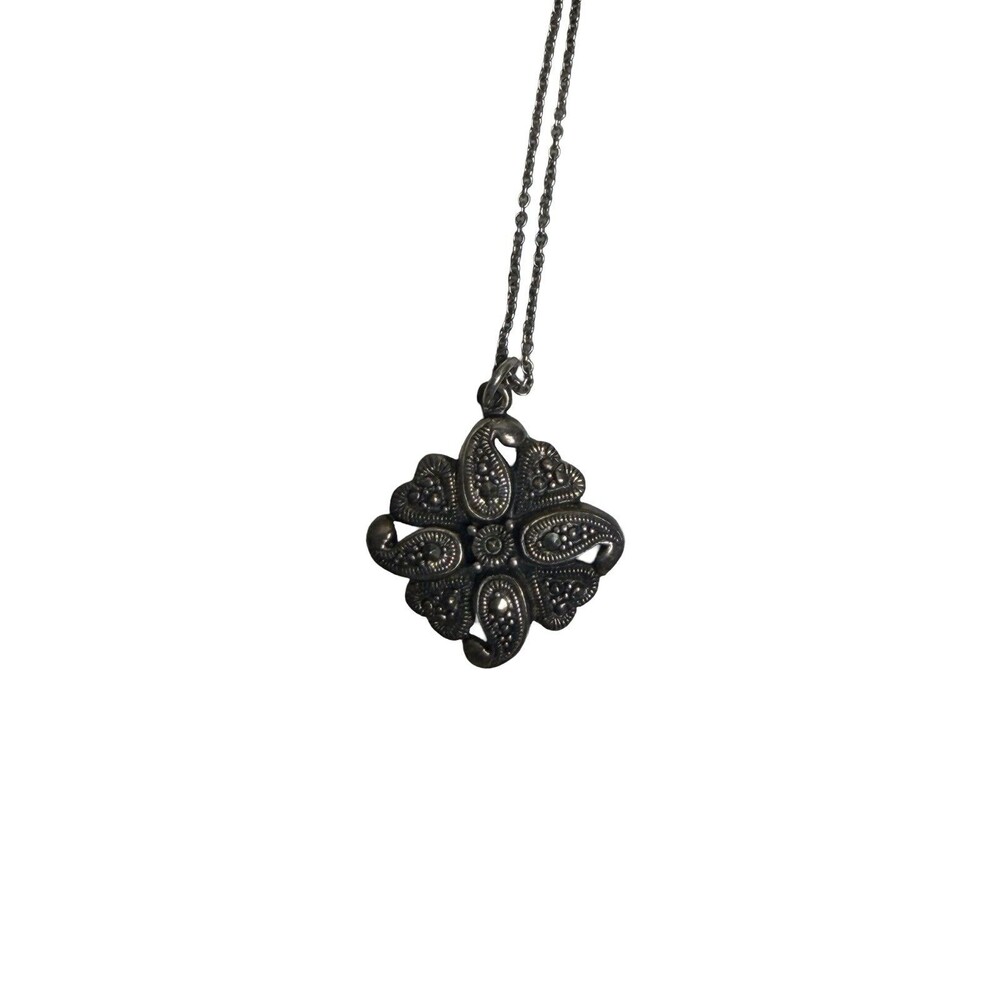 Vintage Sterling Silver 925 Marcasite Pendant with chain